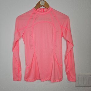 Lululemon Athletica Women's Size 6 Rash guard Neon Pink Long Sleeve